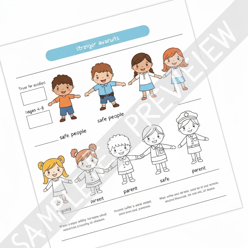 Stranger awareness activity page preview